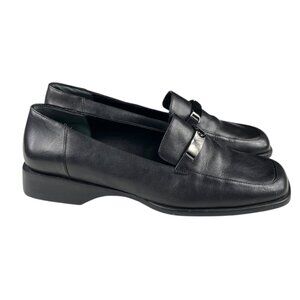 Bandolino Simmons Black Leather Upper Loafers Flats Size 8 M Preppy Y2K